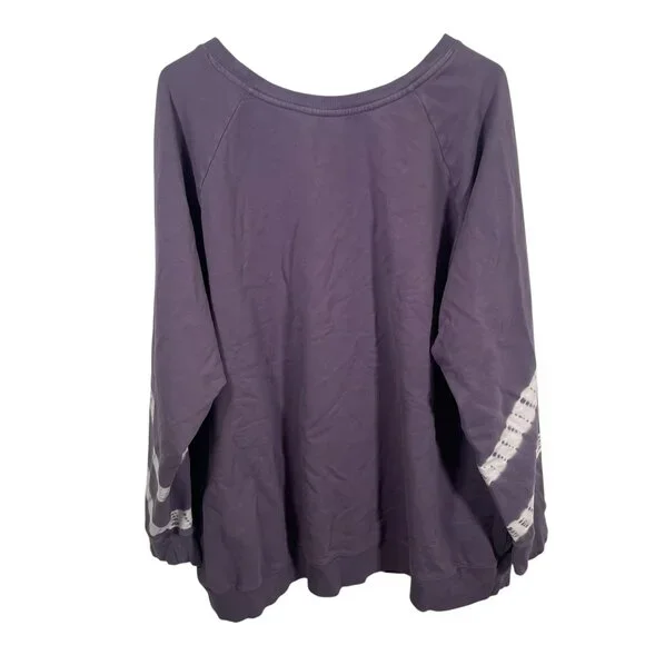 Torrid Everyday Fleece Crew Neck Pullover Womens 4 Plus Purple Tie Dye - Picture 6 of 6